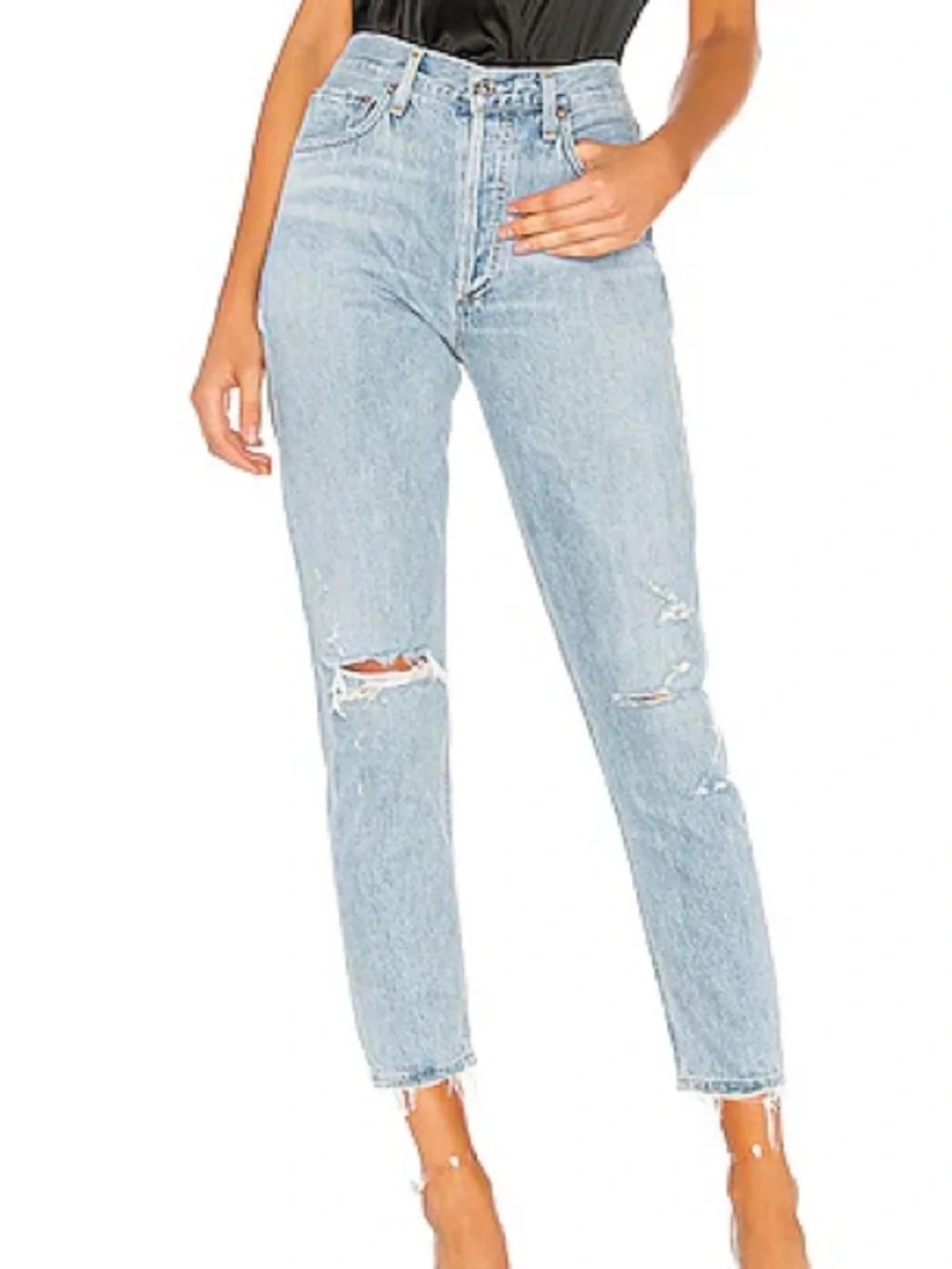 Agolde Revolve Jamie High Rise Classic Jeans in Shakedown Size 27 90s distressed